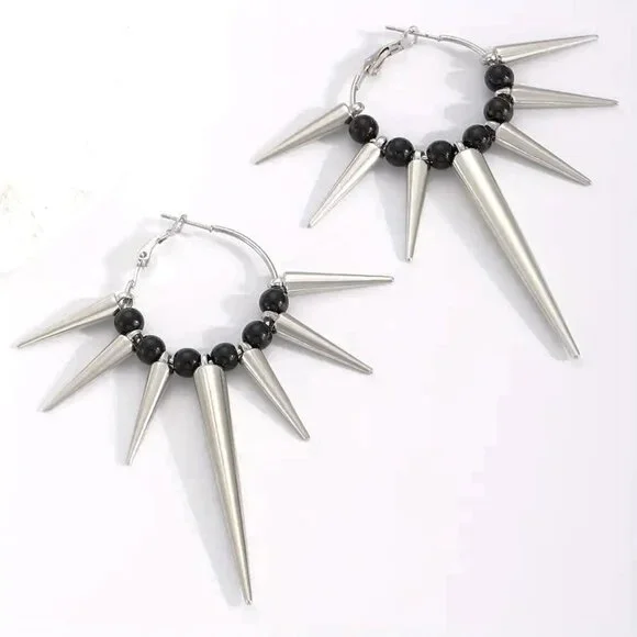 Earrings Spike Goth Emo Scene Retro Unisex Unique Rave Rave Stylish Y2K Tribal - Picture 2 of 4